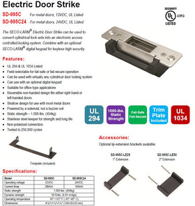 Seco-Larm SD-995C stainless-steel keeper for strength and long life.
