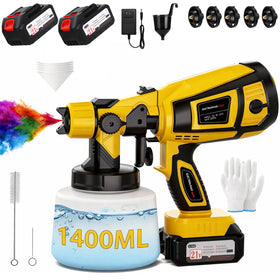 SECOCTSR cordless paint sprayer battery-pack enables mobile, interruption-free painting.