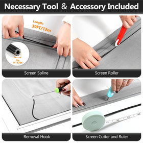 Secopad removal hook and cutter shown for quick screen removal