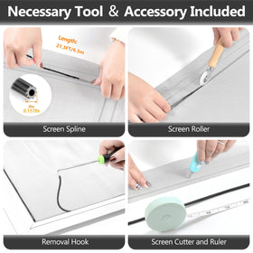 Secopad spline tension tool provides secure fit and easy tension during installation.