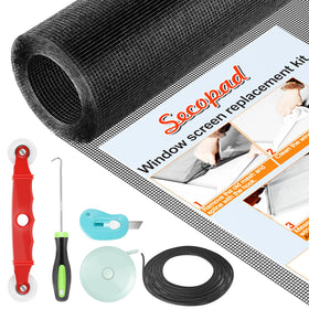 Secopad window screen repair kit with durable fiberglass mesh for long-lasting ventilation