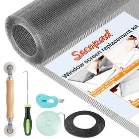 Secopad roller for window screen repair kit enables smooth, wrinkle-free installation.