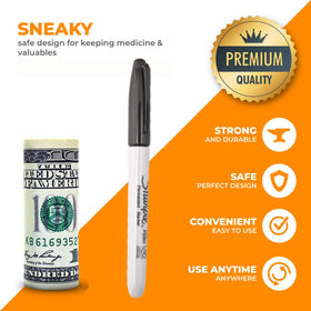 Secret Stash fake pen diversion safe in blue with hidden cavity for quick access