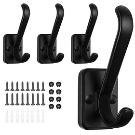 SecretHard coat hooks wall mount in matte black ready for towels and bags