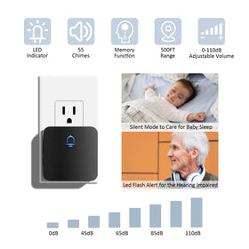 SECRUI door chime with 32 ringtones for customizable alerts