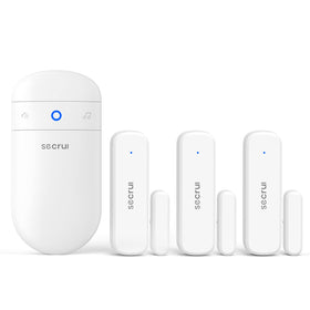 SECRUI door-chime sensor mounted on a door frame delivering instant alerts