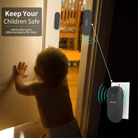 SECRUI door sensor magnetic closeup showing compact, discreet alert device