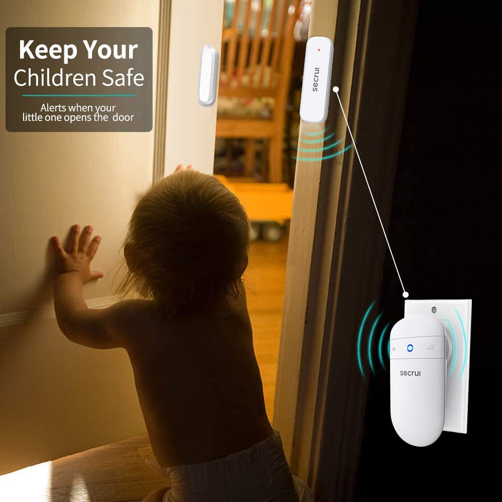 SECRUI door sensor detects door opening for instant notifications