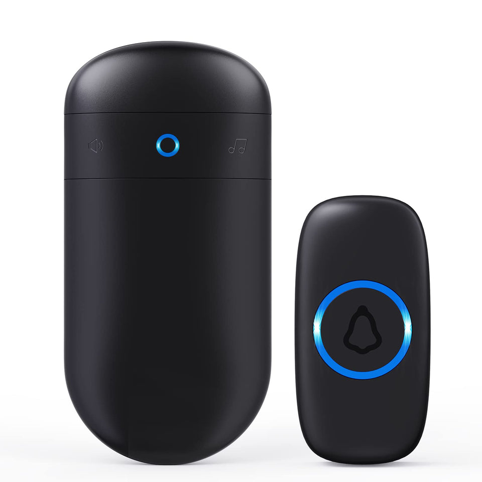 SECRUI doorbell push button at the front door delivering long-range alerts up to 1000 feet