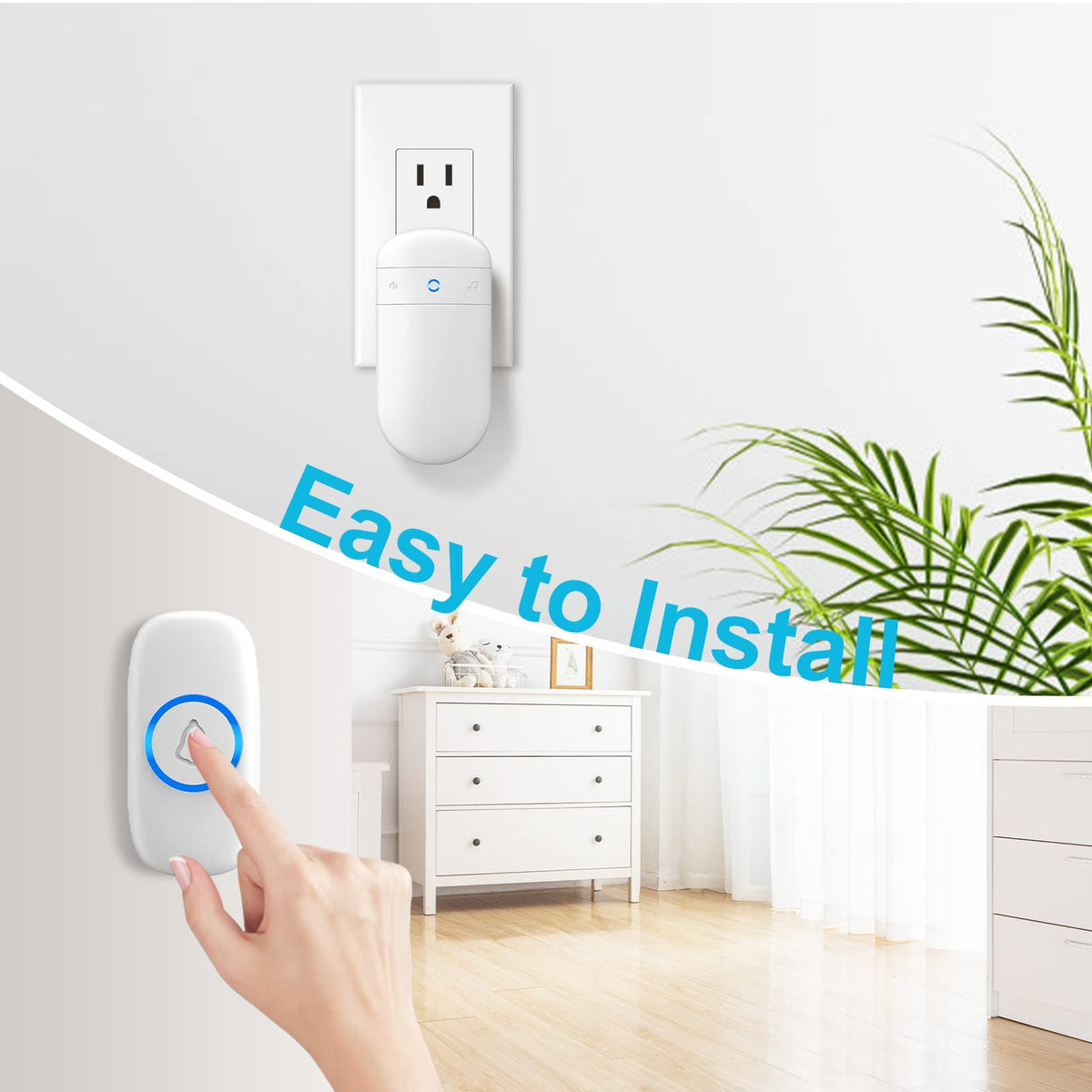 SECRUI doorbell receiver units indoors provide clear chimes across rooms