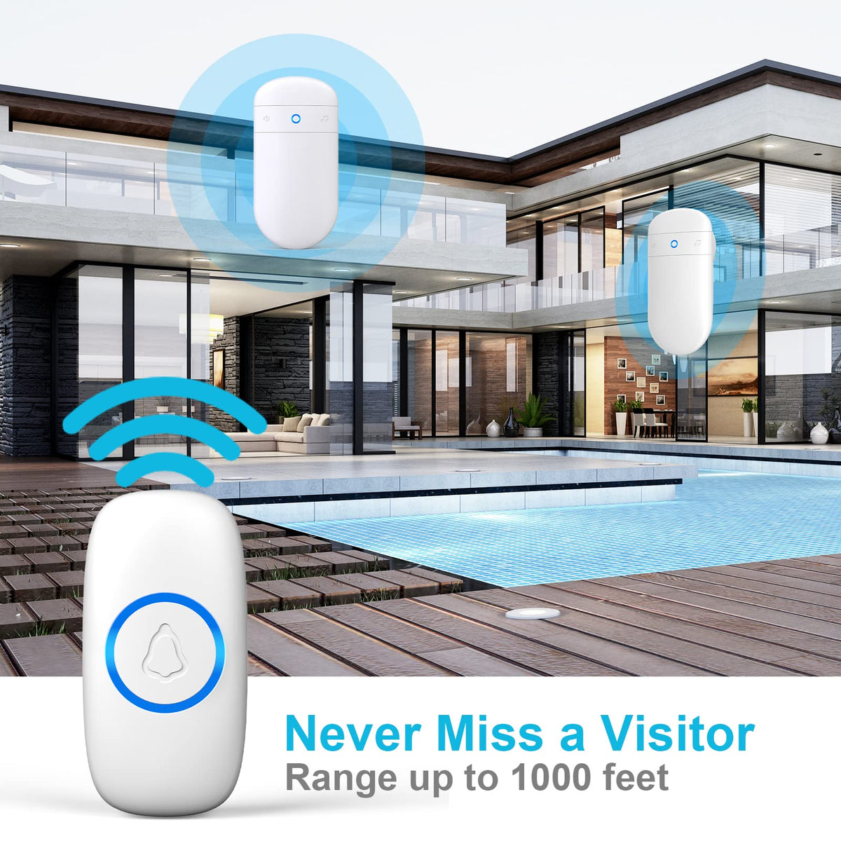 SECRUI transmitter adhesive install option for quick, wire-free setup