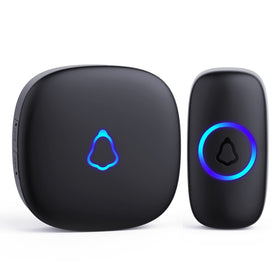 SECRUI M520+F55 front view doorbell in rugged black for outdoor use.