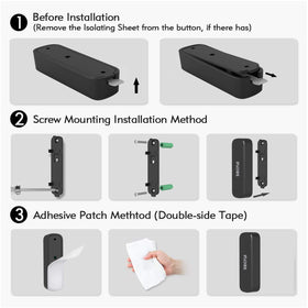 SECRUI mini door sensor size image emphasizes unobtrusive door alerts