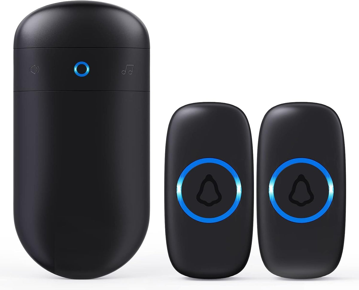 SECRUI wireless doorbell front door kit with two buttons, reliable alerts up to 1000 ft.