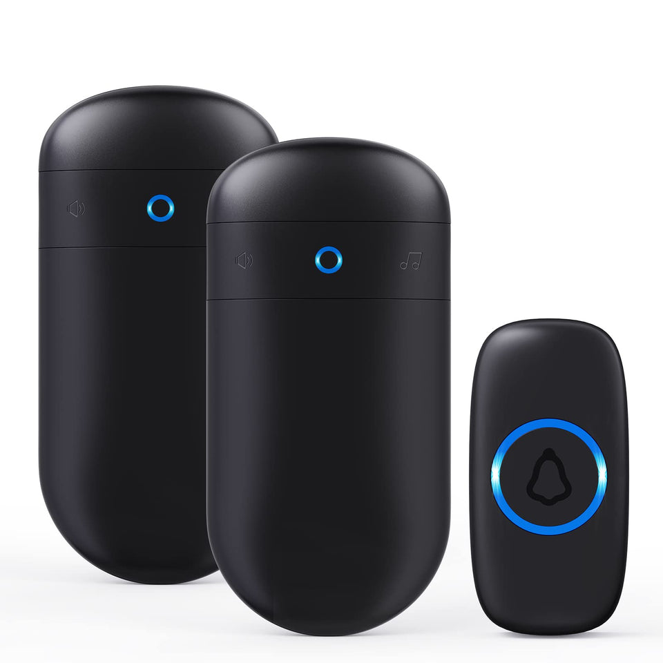 SECRUI wireless doorbell receiver setup shows quick plug-in installation