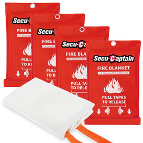 SecuCaptain fire blanket folded for easy storage and quick access.