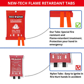 SecuCaptain fire blanket deployed to smother a small kitchen fire safely.