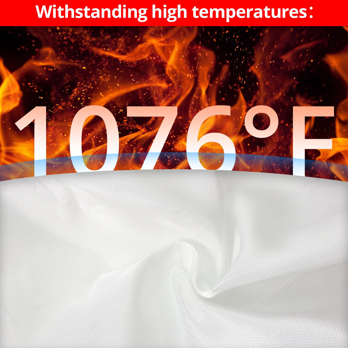 SecuCaptain fire blanket in kitchen scene highlights compact thermal protection.