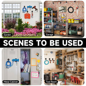 SecureElastic magnetic hooks on pegboard show easy repositioning and tool-free installation.