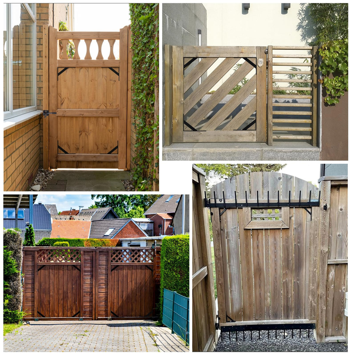 Securitoday universal swing design fits left or right gates up to 180 degrees.