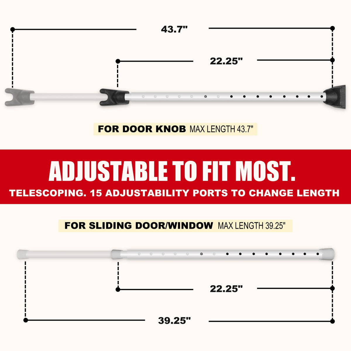 SecurityMan sliding-door cap mode secures sliding doors without damage.