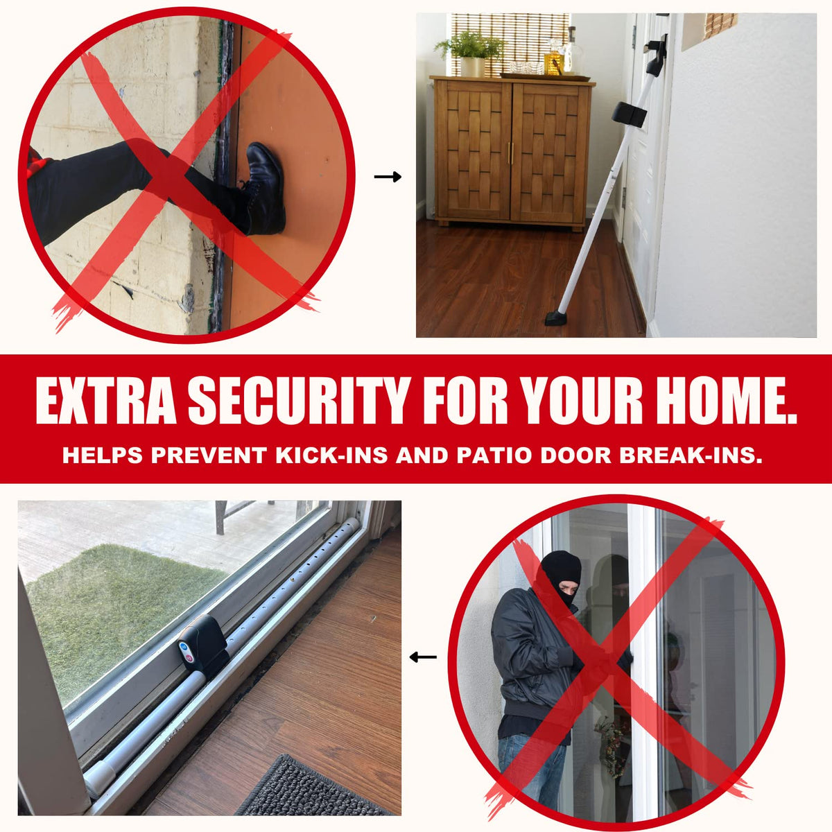 SecurityMan in-use under door knob showcases quick, tool-free setup.