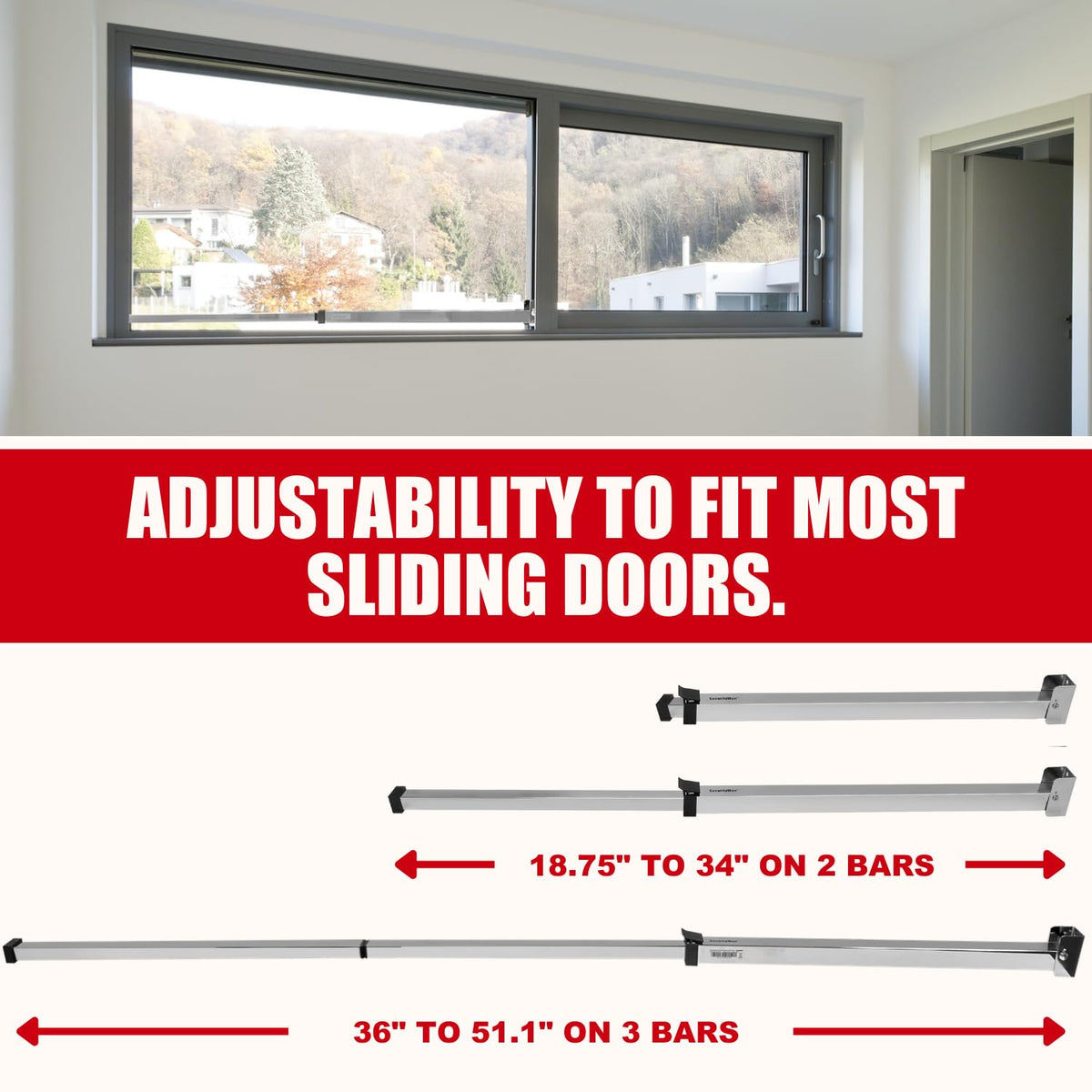 SecurityMan security bar installs quickly into the door frame.