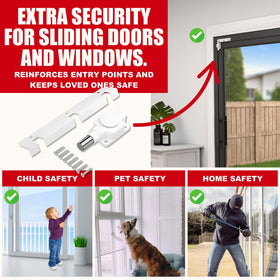 Securityman Sliding Door Lock bottom-mount perspective emphasizing easy access