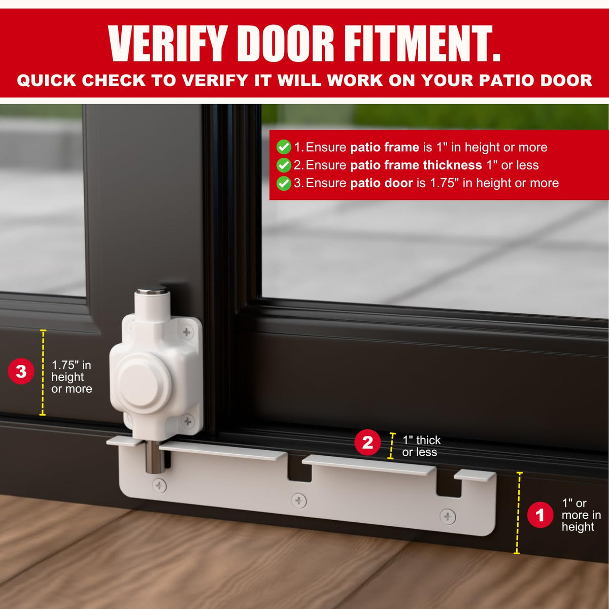 Securityman Sliding Door Lock stainless steel shaft detail highlights durability