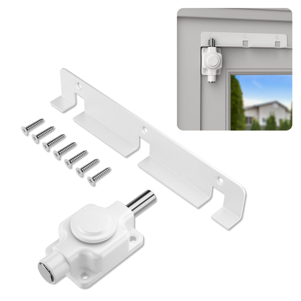 Securityman Sliding Door Lock top-mount closeup showing safety design and secure interface