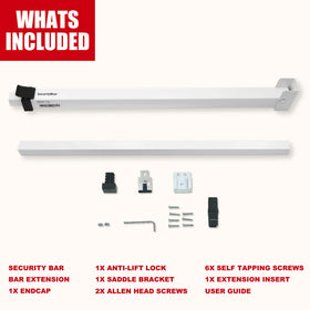 SECURITYMAN white finish blends with doors while maintaining strong security.
