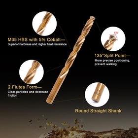 SEDIANAS cobalt drill bit tip at 135 degree, enabling precise entry and reduced wandering.