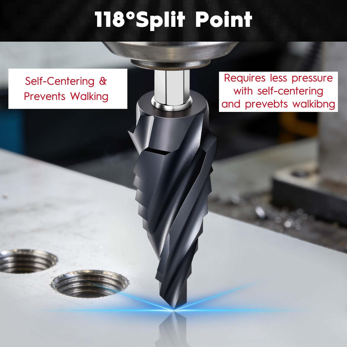 SEDIANAS 9-size multi-step bit lets you drill a range of hole sizes with one tool.