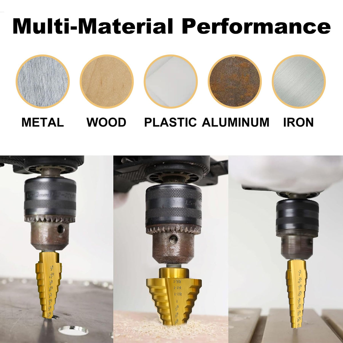 Includes 5 common sizes covering 50 drill sizes for quick projects.