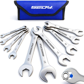 SEDY 10-piece super-thin open-end wrenches reach tight spaces with precise torque.