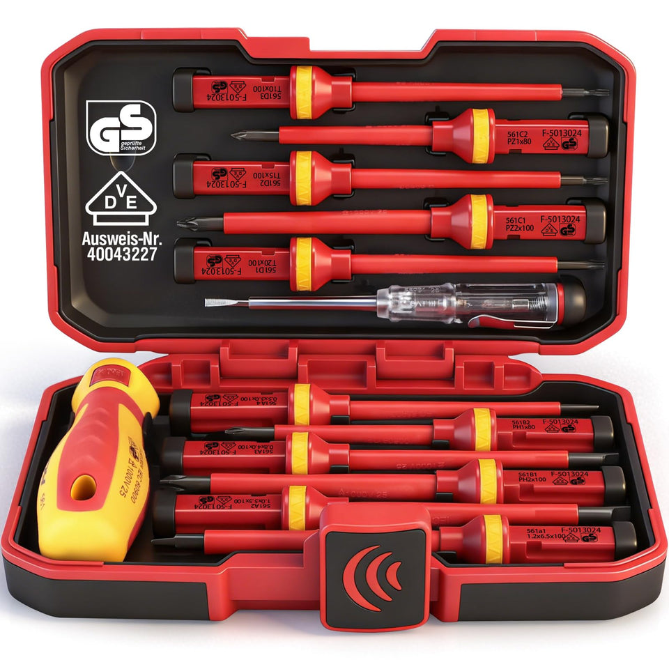 SEDY 1000V insulated screwdriver set on display for professional electrical work