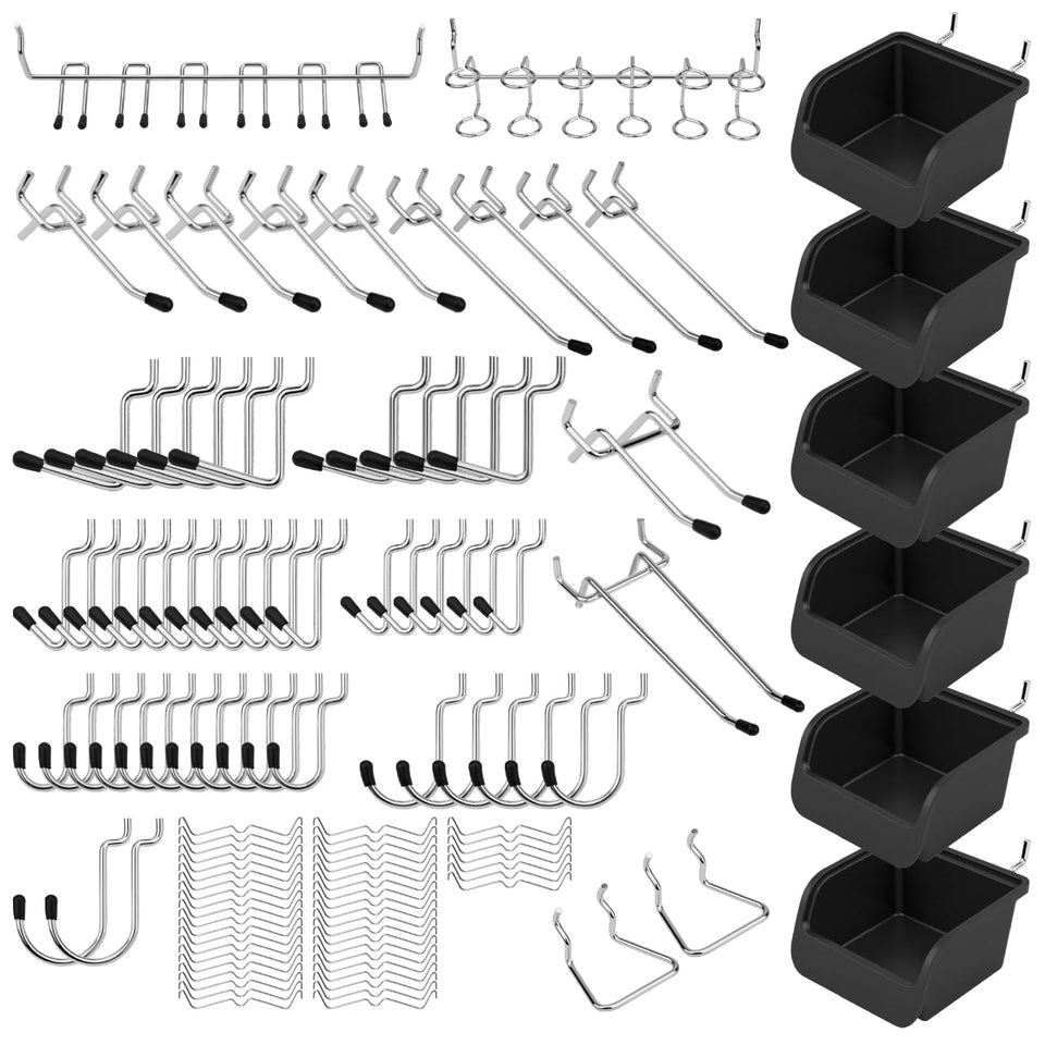 SEDY 121-piece pegboard hook set for versatile tool organization