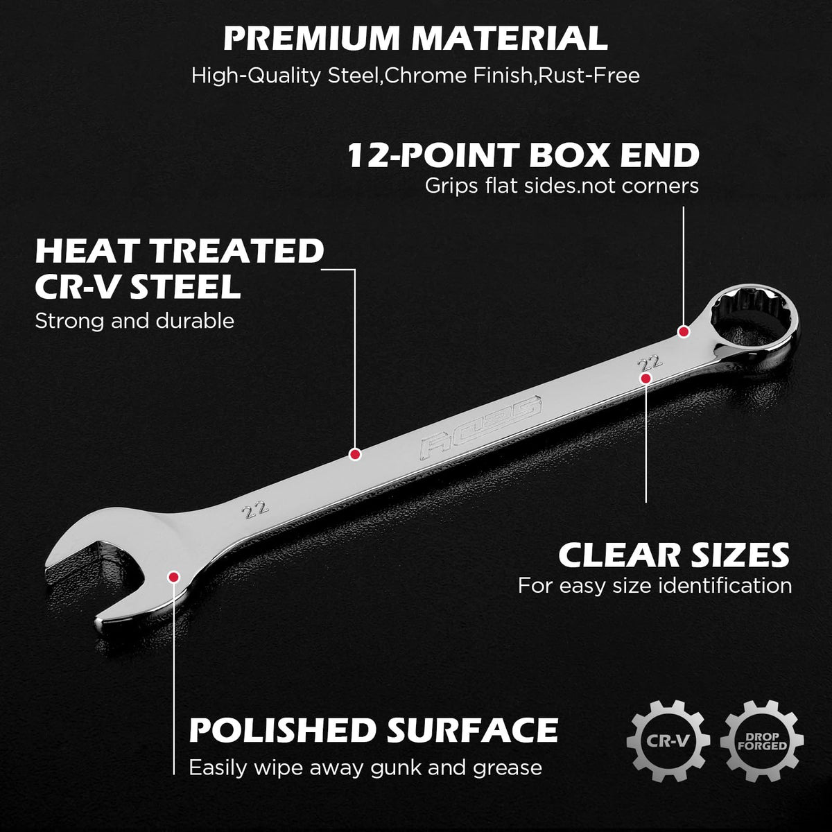 SEDY 15-degree offset wrenches offer better clearance in tight spaces.