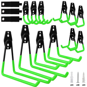 SEDY 15-piece garage hooks wall-mount set keeps tools organized and accessible.