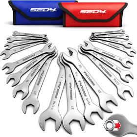SEDY 19-piece set with super-thin wrenches offers broad reach in tight spaces.