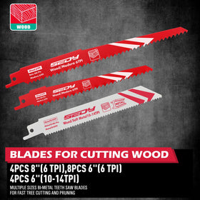 SEDY wood blade 8-inch 6TPI ideal for thicker boards.
