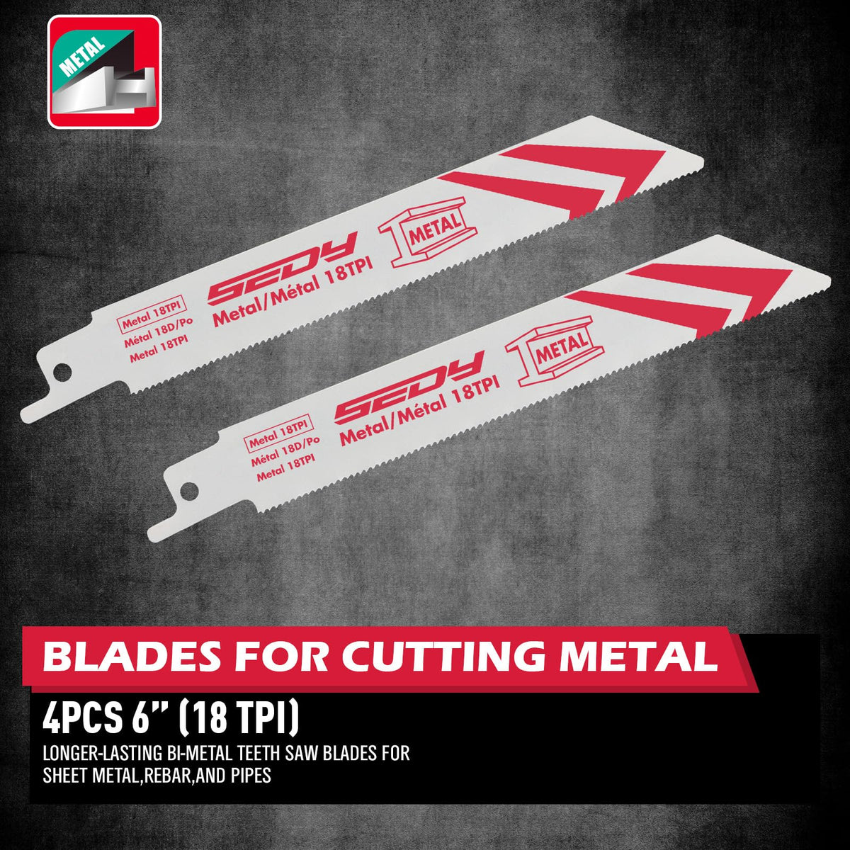 SEDY wood/soft metal blade 6-inch 10-14TPI versatile for mixed tasks.
