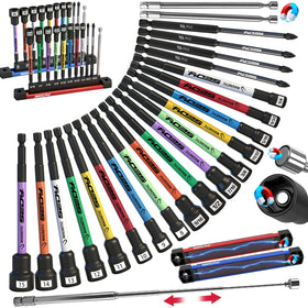 SEDY 22-piece magnetic extra-long nut driver set with 6-inch reach for deep fasteners