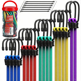 SEDY 24-piece bungee cord set in a clear jar for easy organization