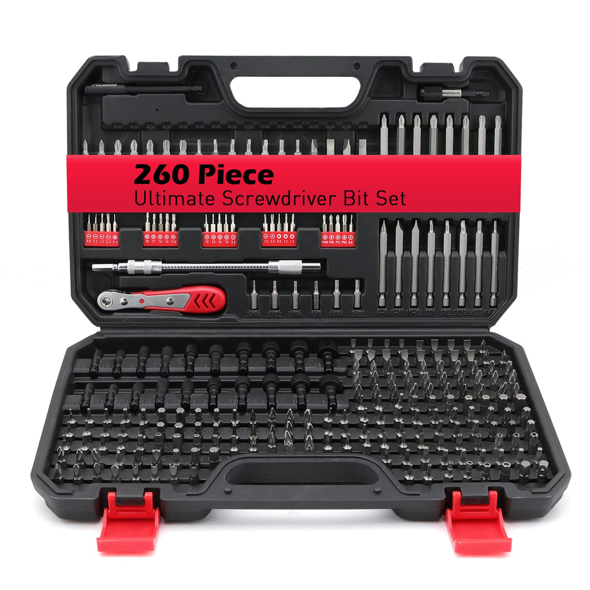 SEDY 260-piece Ultimate Screwdriver Bit Set in a case for organized storage.