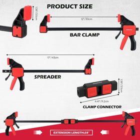 SEDY quick-release bar clamps enabling fast, secure setup for wood projects.
