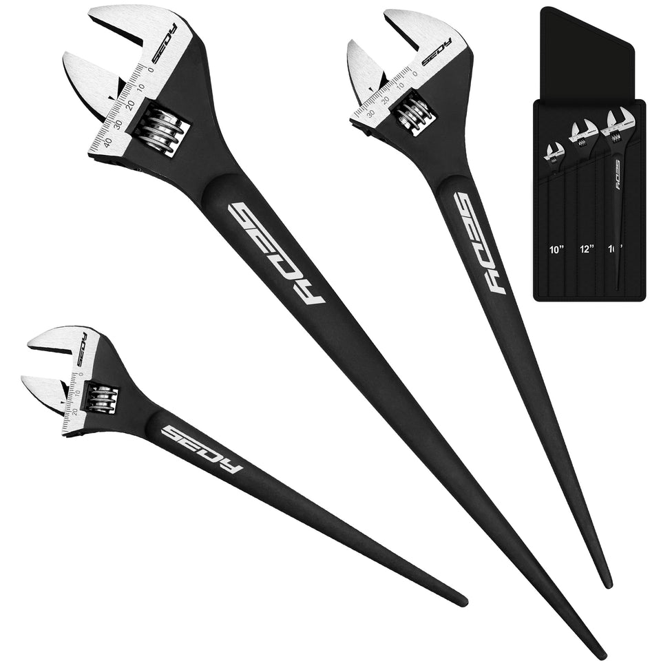 SEDY 3-piece spud wrench set, 10-inch, ready for precise tightening in DIY projects