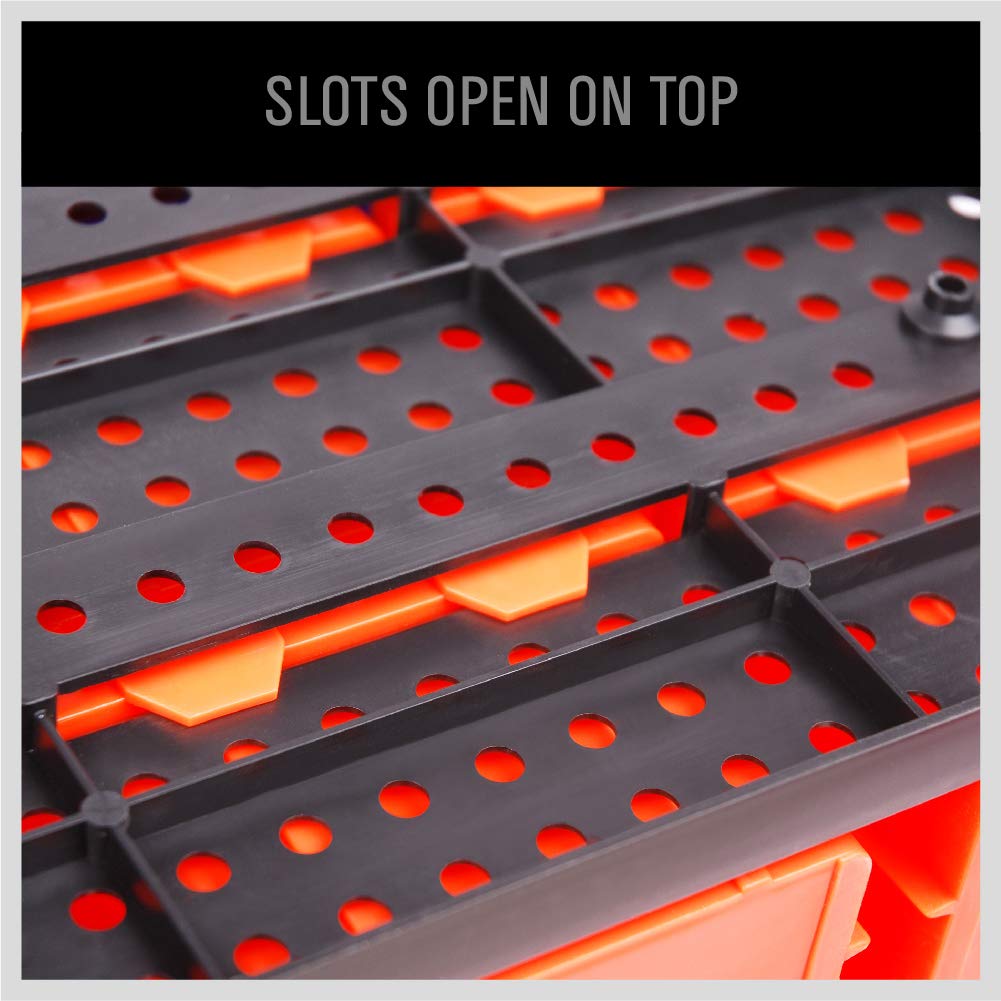 Clear front bins allow quick content visibility with SEDY
