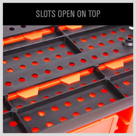 Clear front bins allow quick content visibility with SEDY