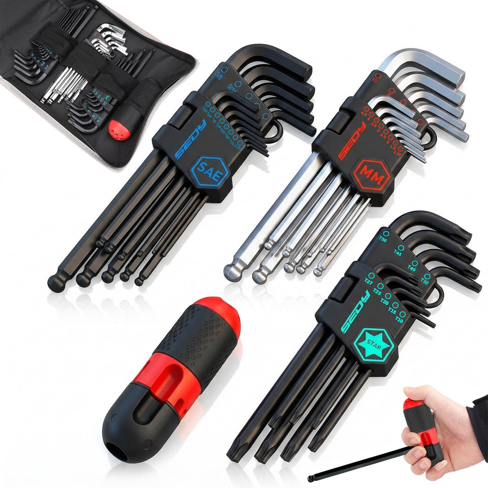 SEDY 36-piece Allen Wrench Set in case view for organized access.